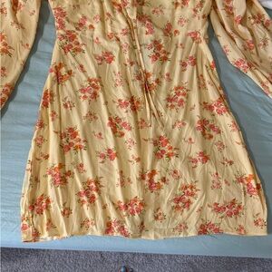 Floral Yellow Mini Dress